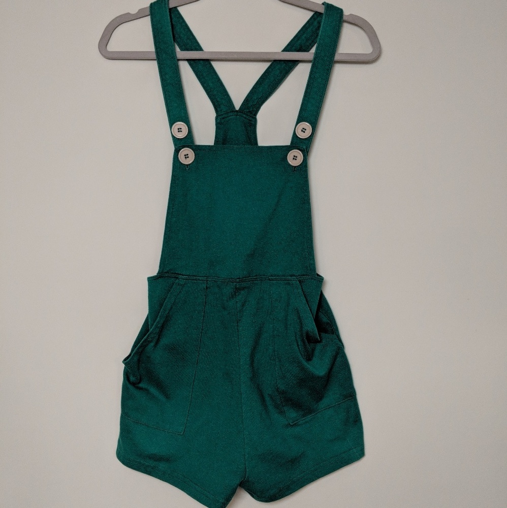 American Apparel Green/Teal Shorts Overalls